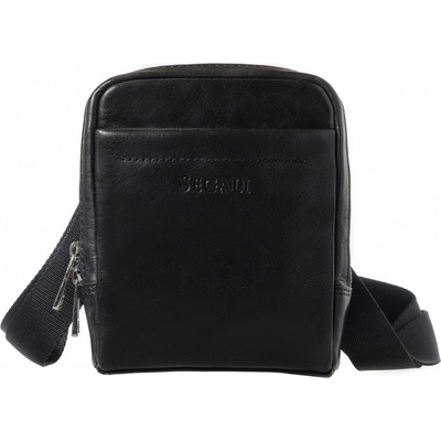 Segali pánska kožená crossbody taška 2012 Black