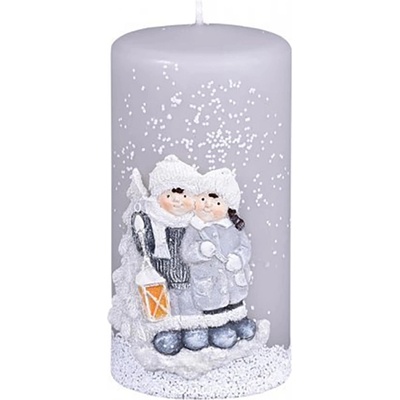 Ceramicus ZIMNÍ POHÁDKA VÁLEC vánoční d7x14cm šedá