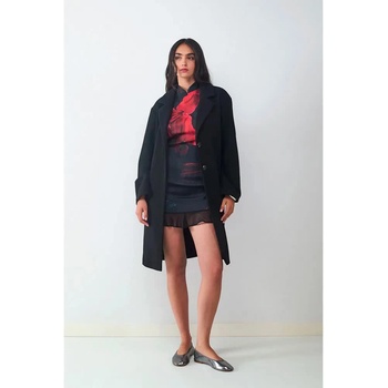 BALMOHK Палто Balmohk Long Basic coat - Black (Black / Black)