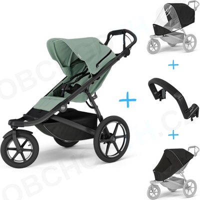 Thule Set 4v1 Urban Glide 3 Mist green s magnetickou sponou 2025 + pláštěnka + ochranná síť + madlo – Zbozi.Blesk.cz