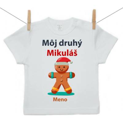 Boodyy tričko s krátkym rukávom Môj druhý Mikuláš s perníčkom
