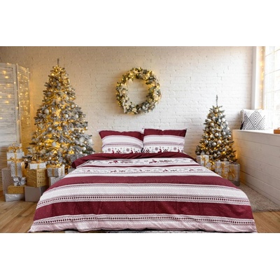 Matex flanel obliečky Tradičné Vianoce červené 140x200 70x90