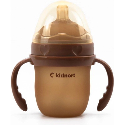 Kidnort kojenecká lahev pro kojené děti Eple hnědá 150 ml
