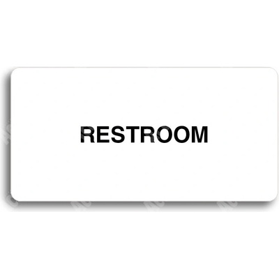 ACCEPT Piktogram RESTROOM - bílá tabulka - černý tisk bez rámečku