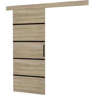 Sconto Posuvné dvere MUSCHU 96 dub sonoma/čierna 96x205 cm