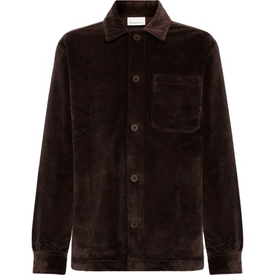 KnowledgeCotton Apparel Мъжка риза с копчета KnowledgeCotton Apparel Stretched 8-Wales Corduroy Shirt - Chocolate Torte (033-2934-0213)