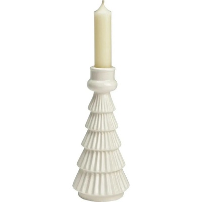 Svietnik vianočný stromček biely 18 cm, keramika