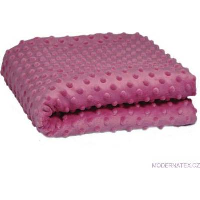 Látka minky puntík, 380 g/m², šíře 160 cm, metráž, světle fuchsiová