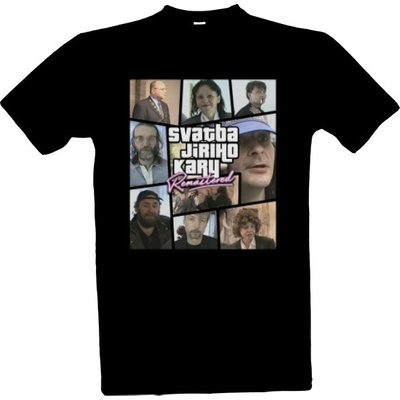 Tričko s potiskem Jirka Kára remastered pánské černá