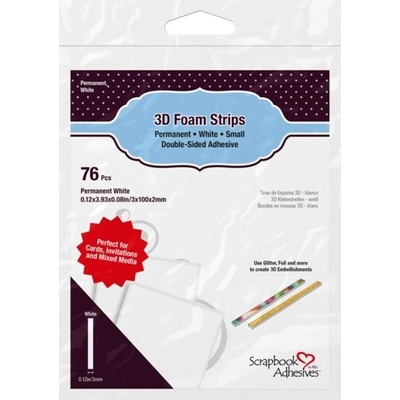 Scrapbook Adhesives 3D pěnové proužky bílé 0,3 × 10 cm 76 ks