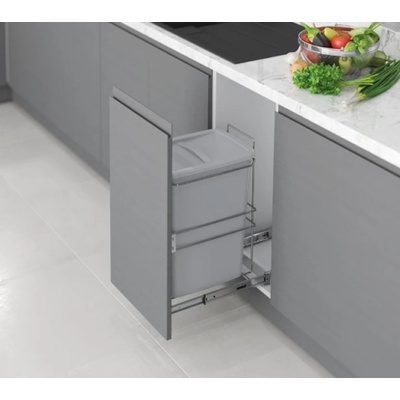 STARAX Кош за боклук за вграждане на врата Пан 30 см, плавно затваряне в Сиво и Антрацит, 35 л