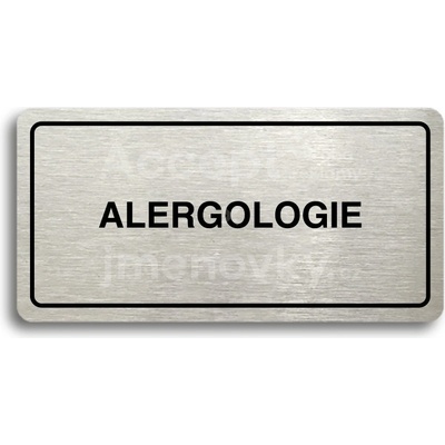 ACCEPT Piktogram ALERGOLOGIE - stříbrná tabulka - černý tisk