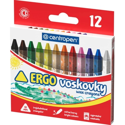 Centropen voskovky trojuholníkové Ergo 12 farieb
