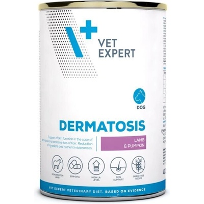 VetExpert Dermatosis Dog Lamb & Pumpkin за кучета с дерматологични проблеми и хранителни непоносимости 400gr