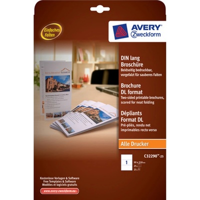 Avery Zweckform Brožura 25 listů DL bílá 99 x 210 mm C32290-25