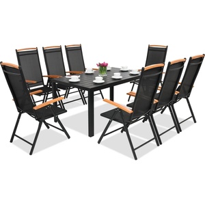 Garden Point Градински мебели от алуминиев polywood Verona Wood Garden Point за 8 души черни (GAP1200-8)