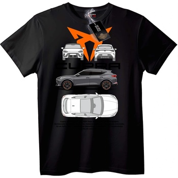 NOONEBRAND Тениска Cupra Дизайн на Кола - 5XL, White