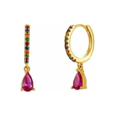 Carmine Medusa Dámske okrúhle náušnice so zirkónom, kvapka vody, jednoduché FE49901115081047HI