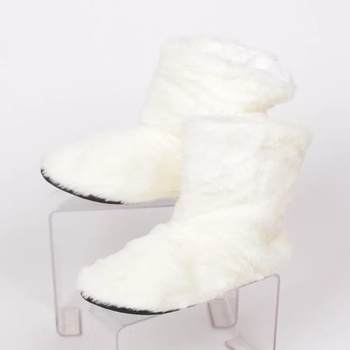 Image 1 of Дамски пухкави пантофи-боти в цвят ванилия