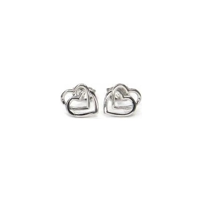 Pattic náušnice z bieleho zlata srdca ARP086804W