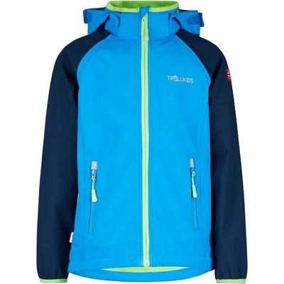 TROLLKIDS Детско софтшел яке Trollkids Kids Rondane Zip Off Jacket XT Softshell jacket - Navy / Med Blue / Green - размер 152 (EU) (703-2398-0318)