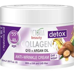 Victoria Beauty Detox Collagen Q10 Анти-ейдж крем с колаген, Q10 и арганово масло, 50 мл