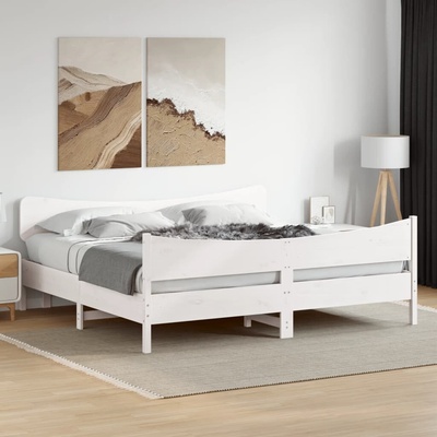 zahrada-XL 3216370 Postel bez matrace bílá masivní borovice