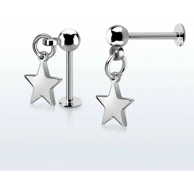 InfinityPierce Labret s hvězdičkou na řetízku LBEB770