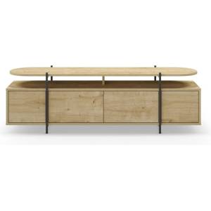 Marckeric Масичка за телевизор с дъбов декор в естествен цвят 160x48 cm Hinoa - Marckeric (17106)