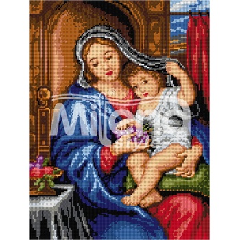 Image 1 of Milena Style Мадона с грозде - гоблен с щампа с конци Ariadna