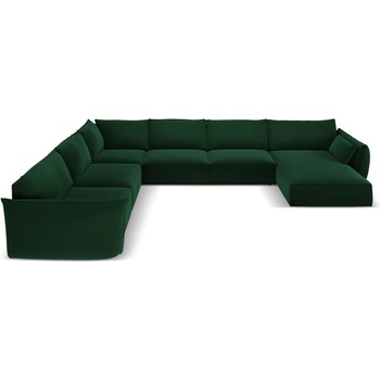 Mazzini Sofa Тъмнозелен кадифен ъглов диван (ляв ъгъл/U форма) Vanda - Mazzini Sofas (MAZ_UL_51_F1_VANDA3)