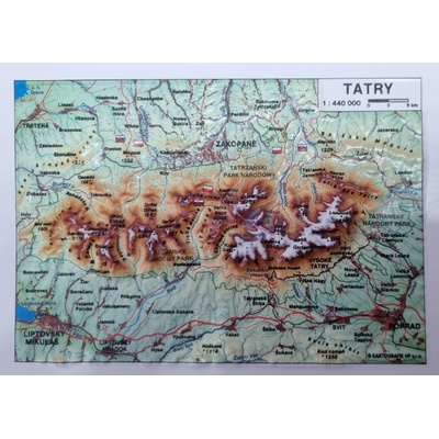 Tatry- Reliéfna pohľadnica