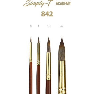 Štetec Simply-T Academy 842 - okrúhly, dlhá rukoväť Veľkosť štetca: O