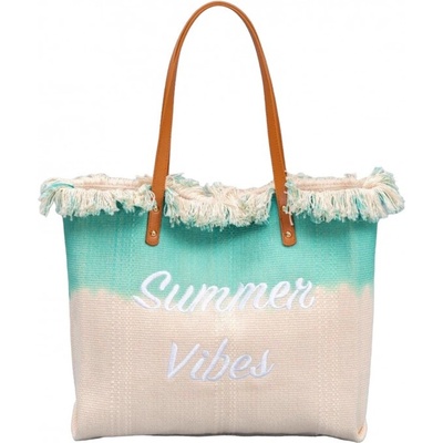 Plážová taška v boho štýle tyrkysové ombre