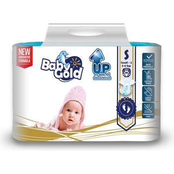 Baby Gold Бебешки златни панталони S 3-6kg Mini 2 (48бр. ) (553043)