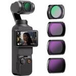 NEEWER HD CPL ND16 ND64 ND256 filter set compatible with DJI Osmo Pocket 3 / Pocket 4 / Xtra Muse, magnetic gimbal action camera accessory set with neutral density and polarization filters - FL-P5