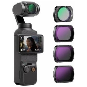 NEEWER HD CPL ND16 ND64 ND256 filter set compatible with DJI Osmo Pocket 3 / Pocket 4 / Xtra Muse, magnetic gimbal action camera accessory set with neutral density and polarization filters - FL-P5