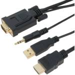 VCOM Кабел, VCom CG598A, HDMI M / VGA M, 1.8m (CG598A-1.8m)