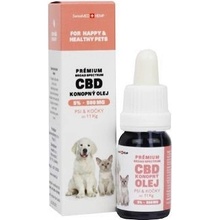 SwissMedHemp CBD olej pre malé psy a mačky 5% 10 ml