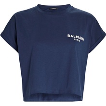 BALMAIN Paris Fit crop tričko Blue