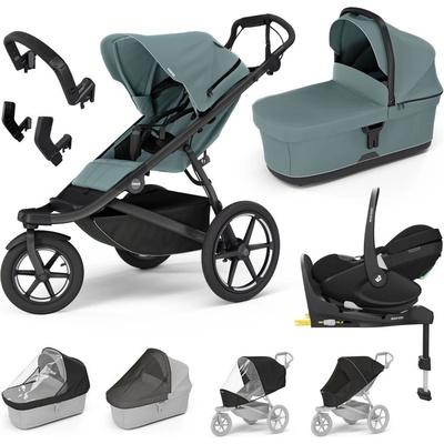 THULE Trojkombinace 10v1 Urban Glide 3 + Bassinet + příslušenství 2024 + Maxi-Cosi Pebble 360 PRO + základna FamilyFix 360 PRO Mid Blue