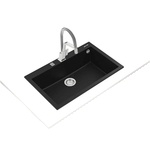 Teka Гранитна мивка, авт. клапан, за шкаф 80 см ForSquare 72.40 TG ЧЕРНА (М.1025.ЧЕ) - bay Мивка за вграждане