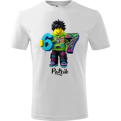Detské tričko 67 Street Edition s menom Street Boy biela
