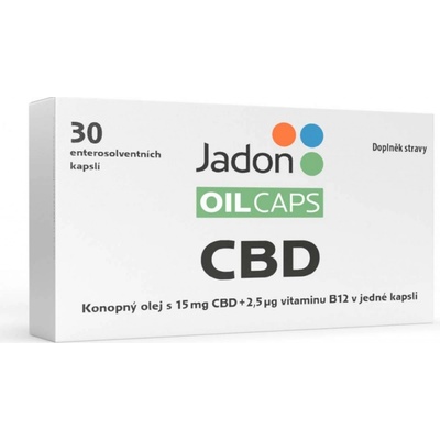 Jadon oil caps CBD kapsle s konopným olejem s 15 mg CBD a vitamínem B12 30 kapslí