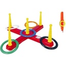 Teddies Hádzacia hra kríž s kruhmi plast 5ks v sieťke