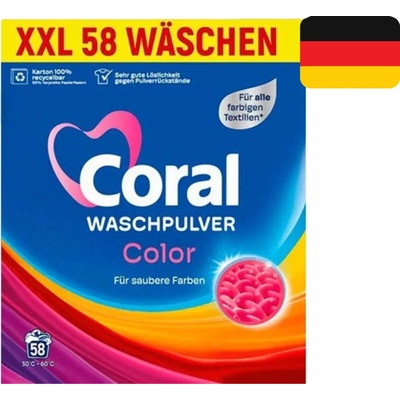 Coral prací prášek Color na barevné prádlo 58 PD 3,77 kg