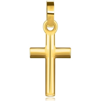 Šperky Eshop přívěsek ze žlutého zlata náboženský motiv, lesklý latinský kříž S5GG256.22