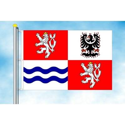 LIBEA, s.r.o. Vlajka Středočeského kraje Rozměr: 30×45 cm, Uchycení: Karabiny na stožár