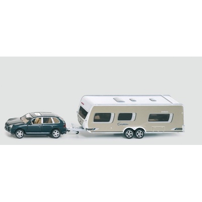 Siku Super 2542 SUV Porsche Cayenne s obytným prívesom 1:55