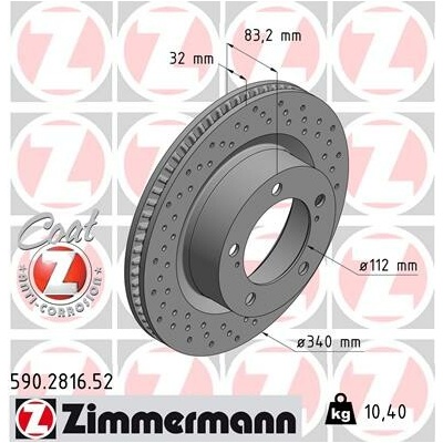 Brzdový kotúč ZIMMERMANN 590.2816.52 (590281652)
